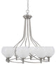Capri 8-Light Chandelier, Brushed Nickel/White Marble