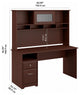 Cabot Computer Desk With Hutch and Drawers, Harvest Cherry