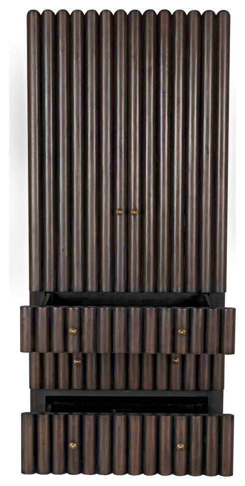 NOIR Furniture - Amunet Hutch in Pale Rubbed with Light Brown Trim - GHUT150PR
