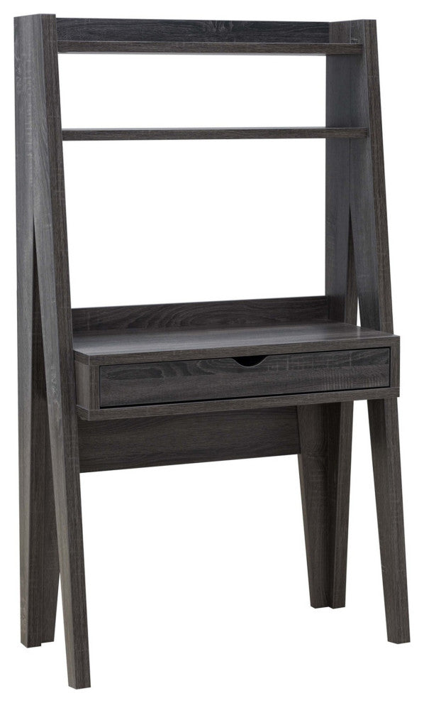 Benzara BM279753 Modern Console Sideboard Desk, 2 Shelves, Wood, Distressed Grey