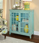 Linon Largo Double Door Cabinet, Antique Turquoise