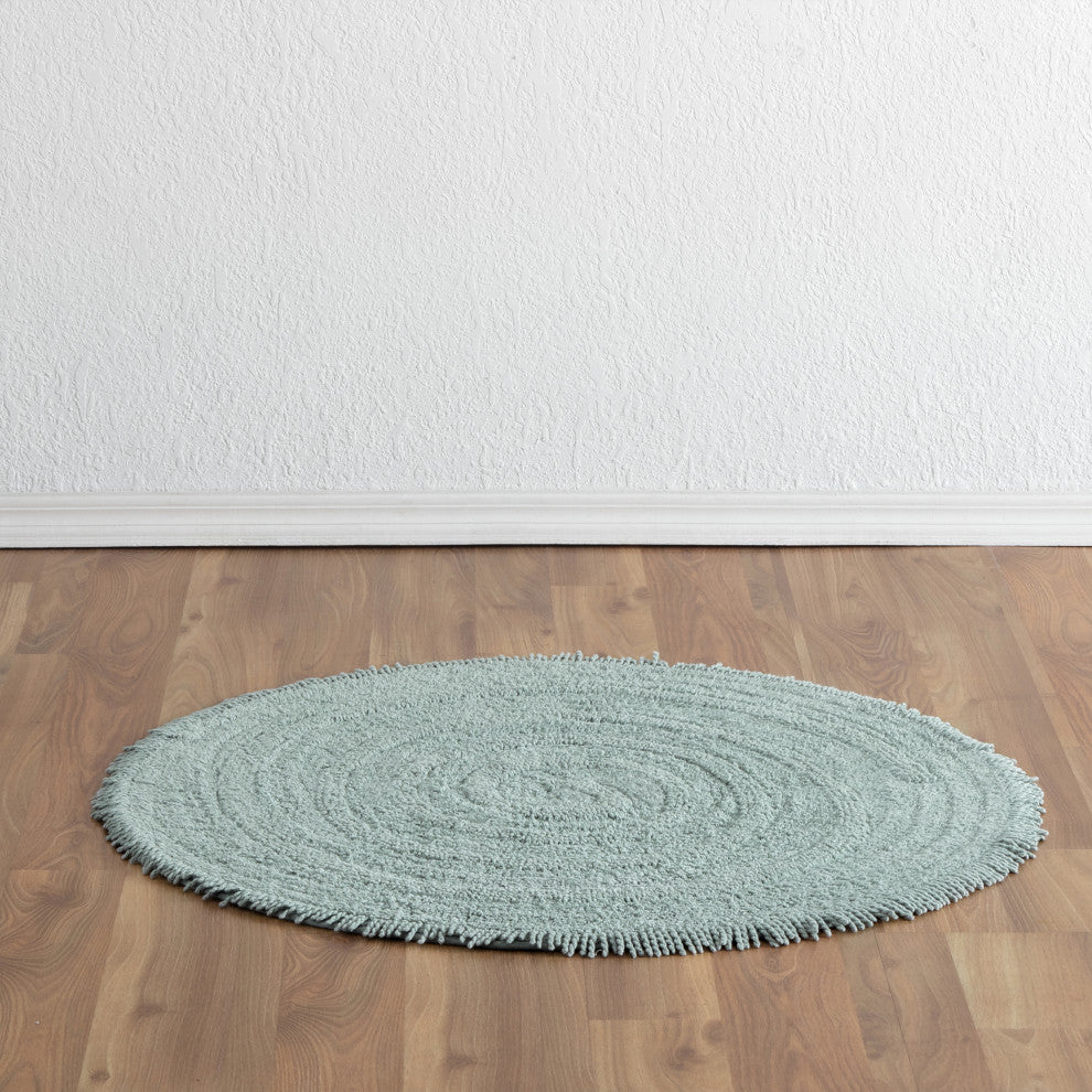 Hartley Machine Tufted Bath Mat, Blue, 30"x30"