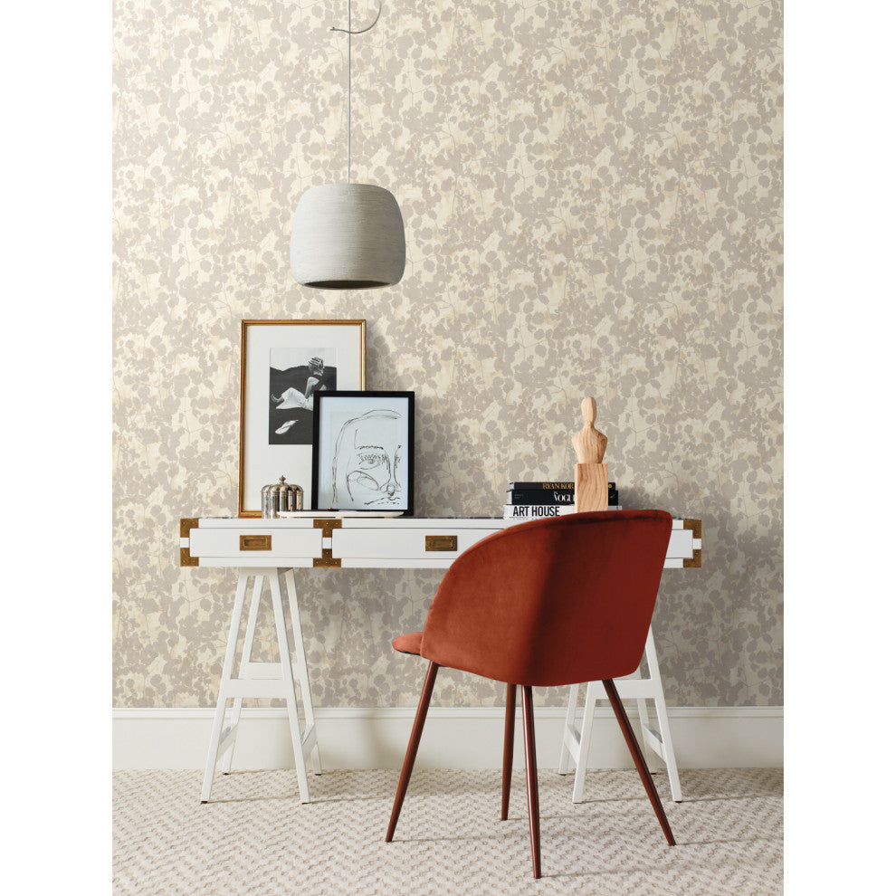 Taupe Stained Glass Wallpaper