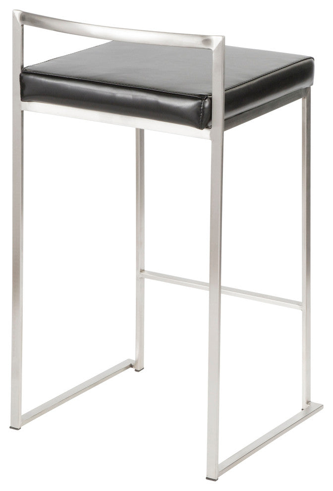 Lumisource Fuji Counter Stool, Set Of 2, Black