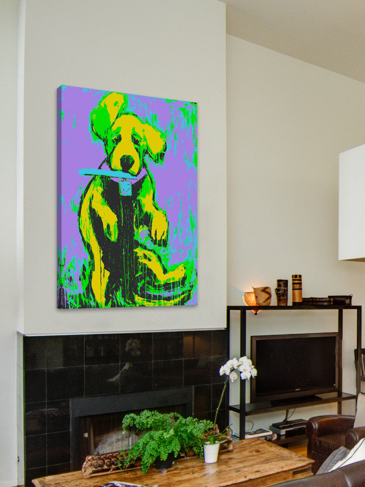 "Funky Frisbee" Painting Print on Wrapped Canvas, 40"x60"