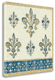 "Regal Fleur De Lis Indigo And Cream" By Meloushka Designs, Gallery Wrap Canvas