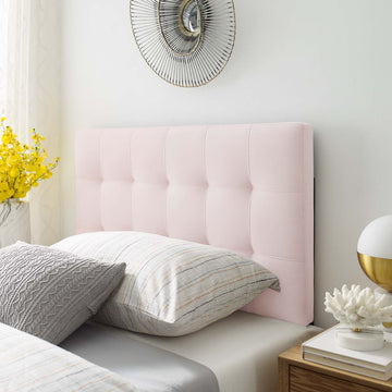 Pink Lily Biscuit Tufted Twin Performance Velvet Headboard
