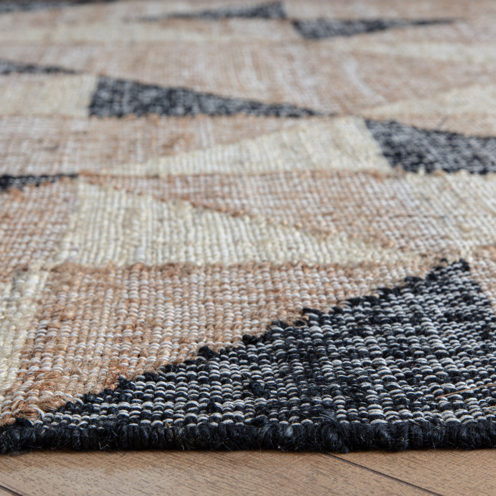 8' x 10' El Matador Natural and Charcoal Geo Flatweave Area Rug