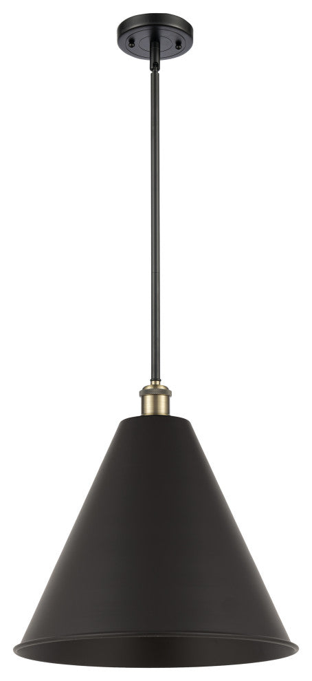 Ballston Cone Pendant, Black Antique Brass