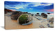 "Cloudy Sunrise Over Moeraki Boulders" Seashore Photo Wall Art, 32"x16"