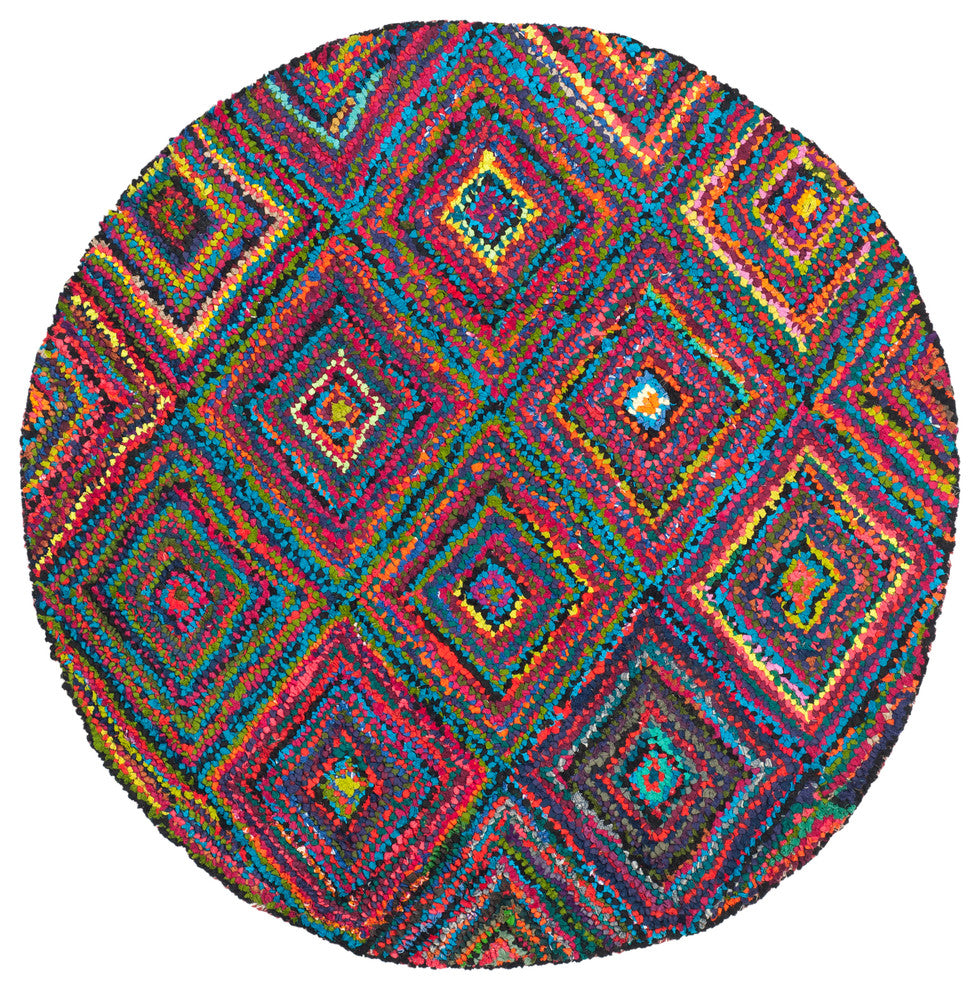 Safavieh Nantucket Collection NAN317 Rug, Multi, 4' Round