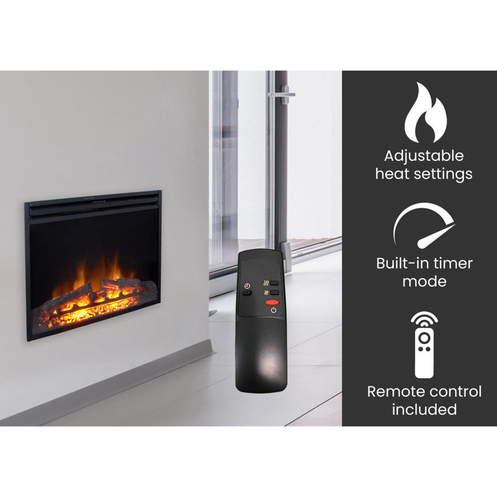 23" Freestanding 5116 BTU Electric Fireplace Heater Insert WithRemote Control