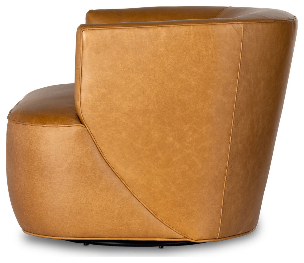 Mila Swivel Chair-Osorno Camel