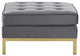 Accent Chair Ottoman, Velvet, Gold Gray, Modern, Living Lounge Hospitality
