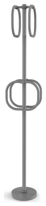 Towel Stand with 4 Integrated Towel Rings, Matte Gray