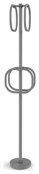 Towel Stand with 4 Integrated Towel Rings, Matte Gray
