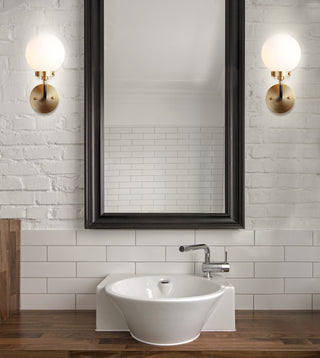 Caleb 1-Light Brass Wall Sconce, Brass Gold/Black, 1 - Light(s)