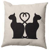 18" x 18" Conniving Cats Decorative Throw Pillow, Cream
