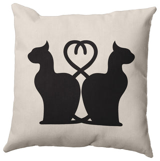 18" x 18" Conniving Cats Decorative Throw Pillow, Cream