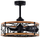 Cornelia 24 in. 5-Light Indoor Matte Black Finish Ceiling Fan with Light Kit