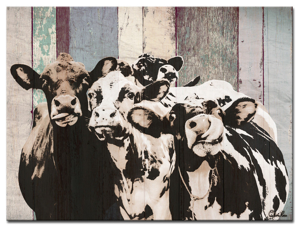 Ready2HangArt Farmhouse 'Cattle' Wrapped Canvas Animal Wall Art, 20"x16"