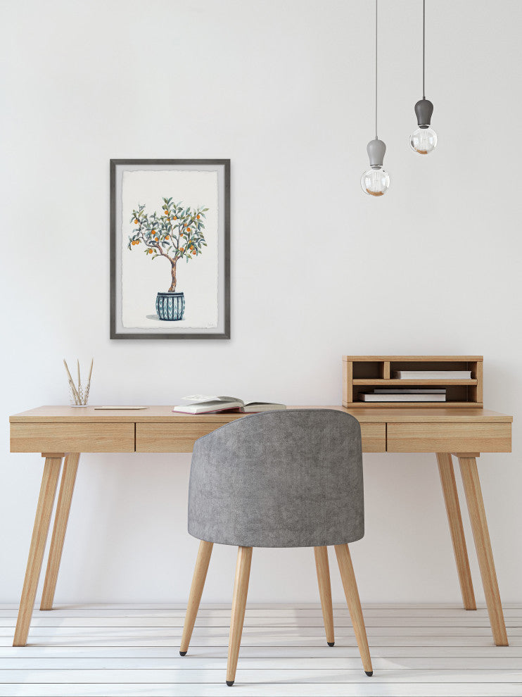 "Bonsai Orange Tree" Framed Painting Print