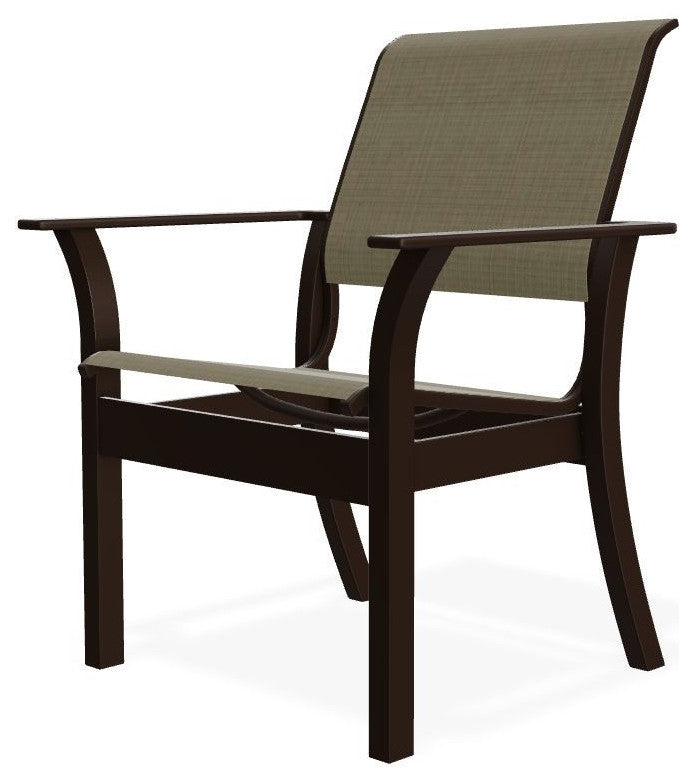 Leeward Sling Stackable Outdoor Dining Chair, Elevation Stone/Kona
