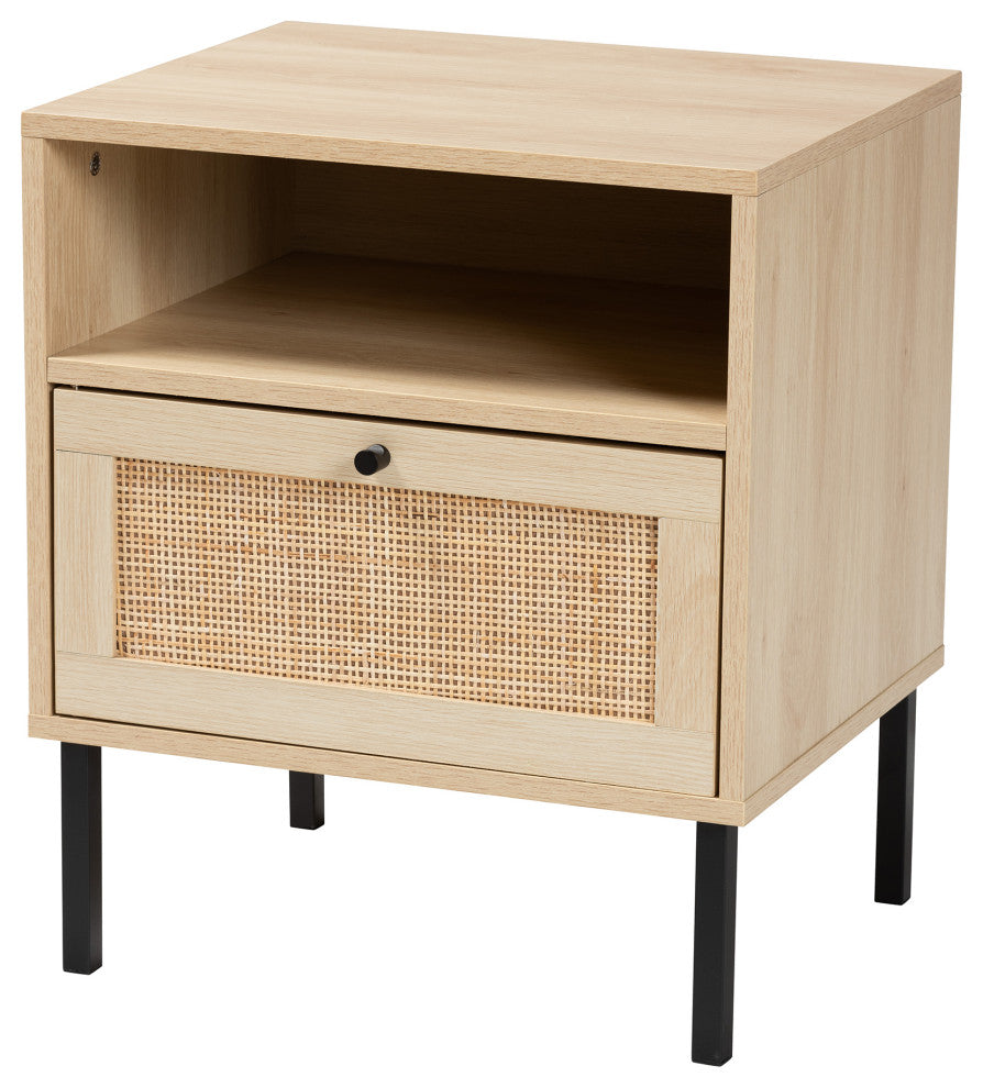 Traci Natural Rattan 1-Door Nightstand