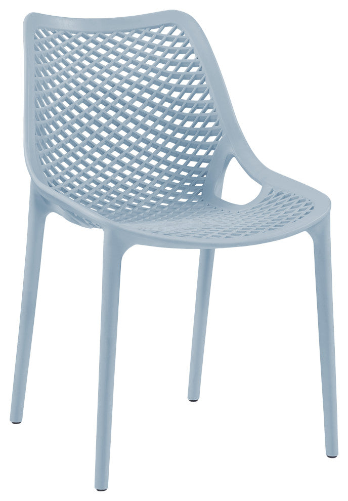 Mykonos Outdoor Patio Dining Chair (Set of 4), Sky Blue, Armless