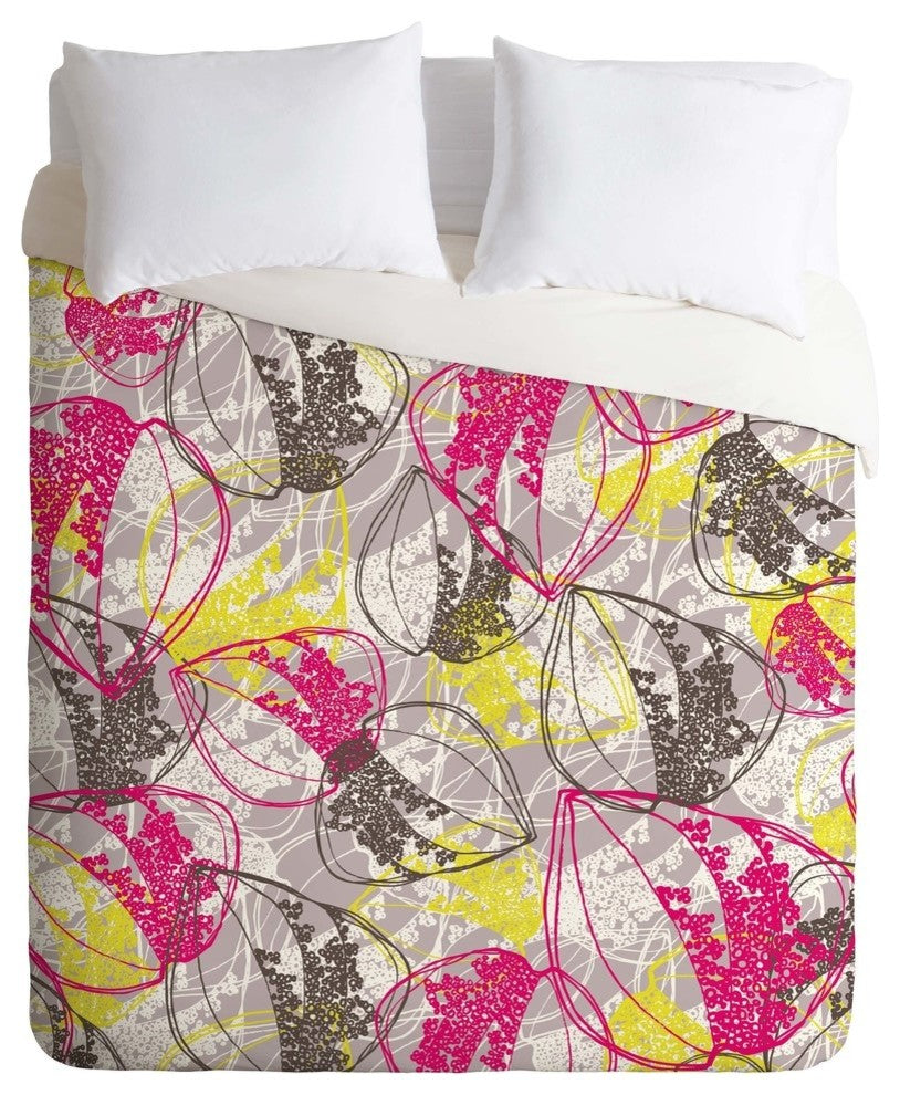Deny Designs Rachael Taylor Organic Retro Leaves Duvet Cover - Lightweight