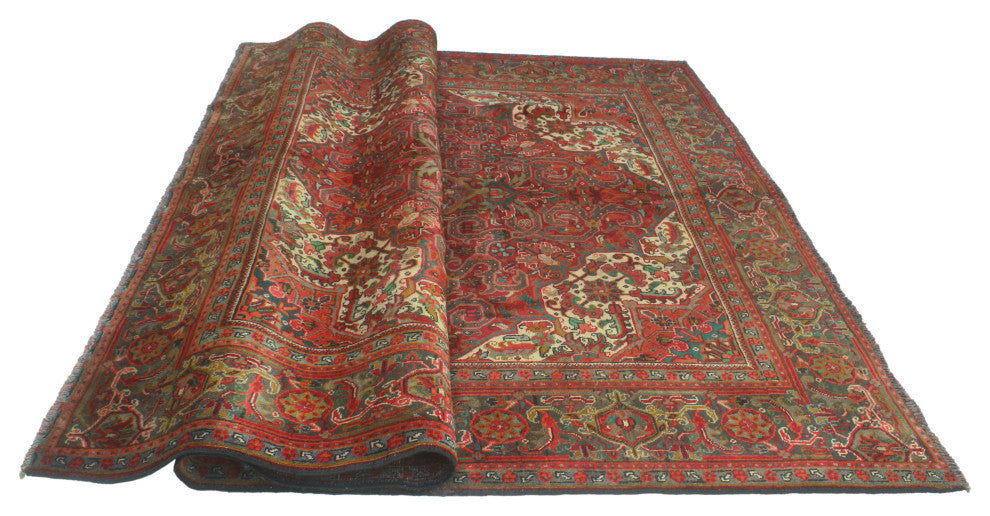 Vintage Heriz Edouard Red/Charcoal Rug, 7'10x10'7