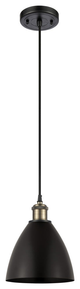 Ballston Dome Mini Pendant, Black Antique Brass
