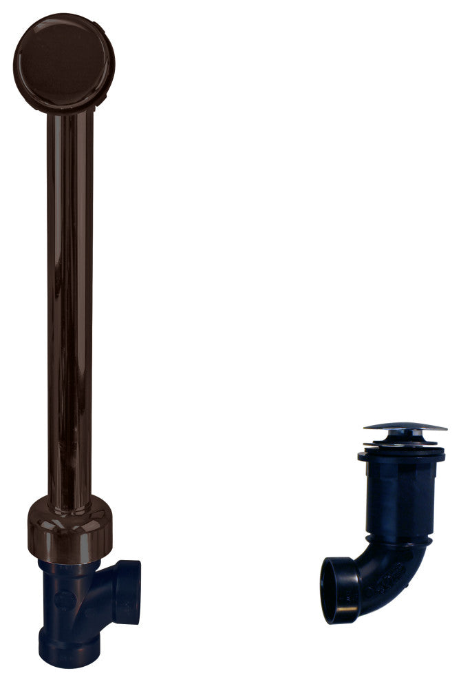 Semi-Exposed Tip-Toe Bath Waste and Overflow Drain, Oil Rubbed Bronze