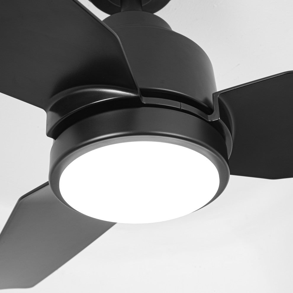 42-inch Modern Black LED Ceiling Fan with Remote
