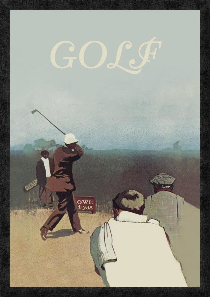 "Long Drive, 1911" Framed Canvas Giclee, 26"x38"