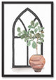 Plant With Arch II 20"x30" Black Framed Canvas