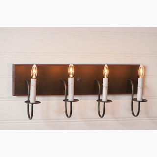 4 Arm Vanity Light, Rustic Black