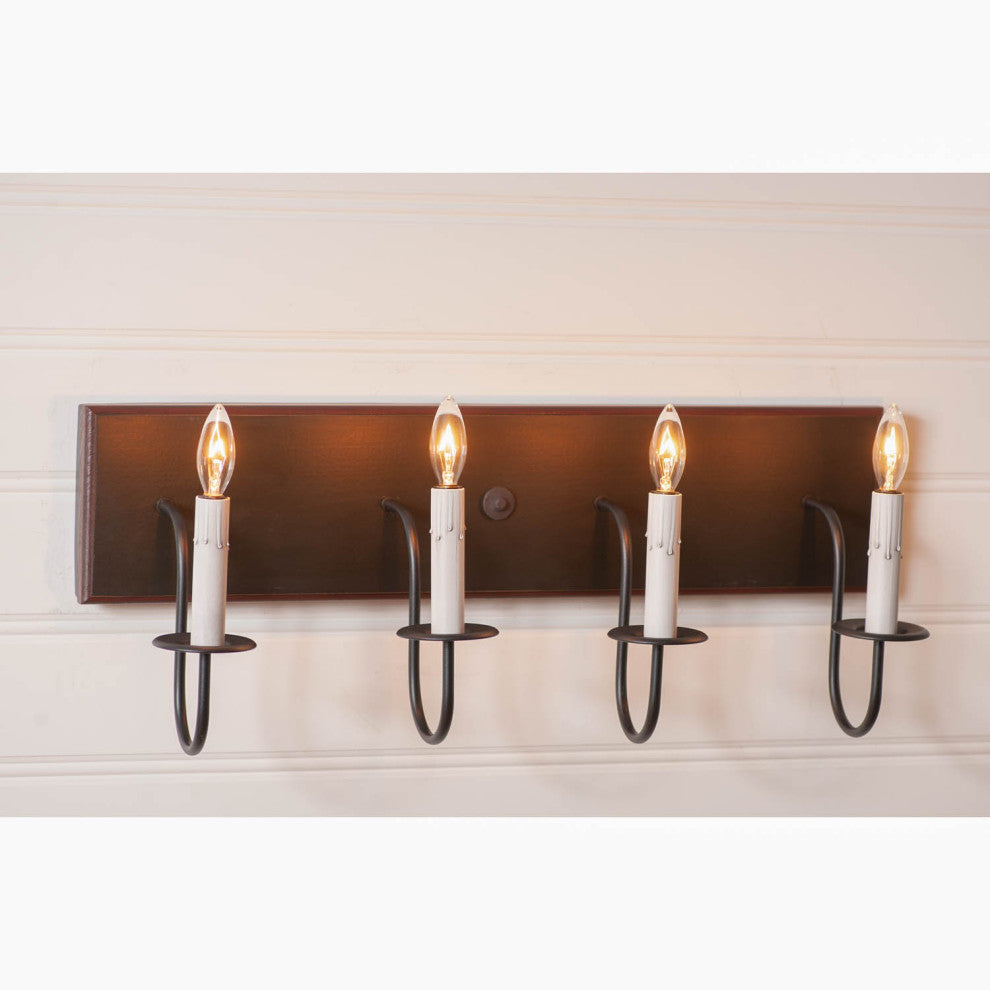 4 Arm Vanity Light, Rustic Black