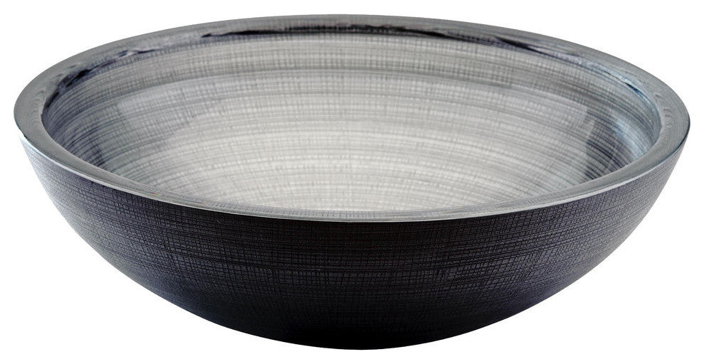 Voltaire Glass Vessel Sink, Silver and Black