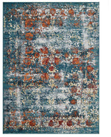 Machine Woven Heatset Polypropylene Area Rug Oriental Blue, [Rectangle] 9'x12'