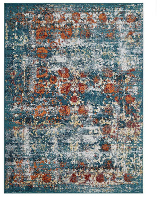 Machine Woven Heatset Polypropylene Area Rug Oriental Blue, [Rectangle] 9'x12'