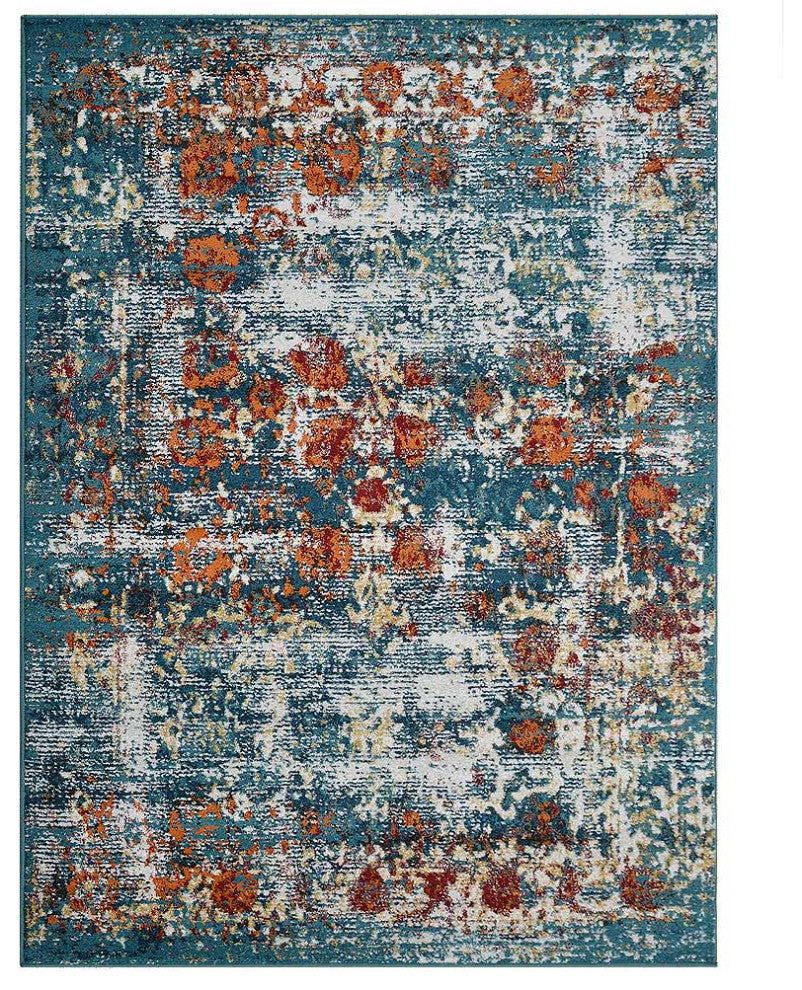 Machine Woven Heatset Polypropylene Area Rug Oriental Blue, [Rectangle] 9'x12'