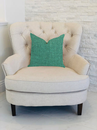 Grass Seed Luxury Throw Pillow in Green, 22"x22"