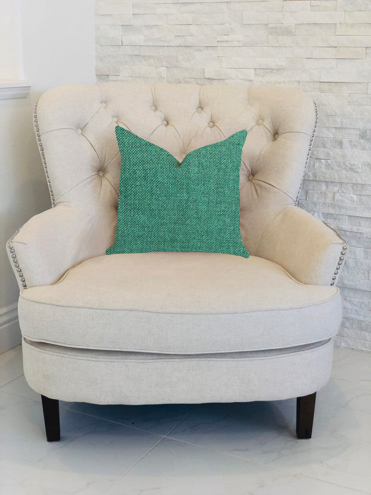 Grass Seed Luxury Throw Pillow in Green, 22"x22"