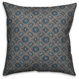 Mandala Pattern, Blue Throw Pillow Cover, 20"x20"