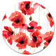 Stylized Poppy Flowers Illustration, Modern Floral Round Wall Art, 36"