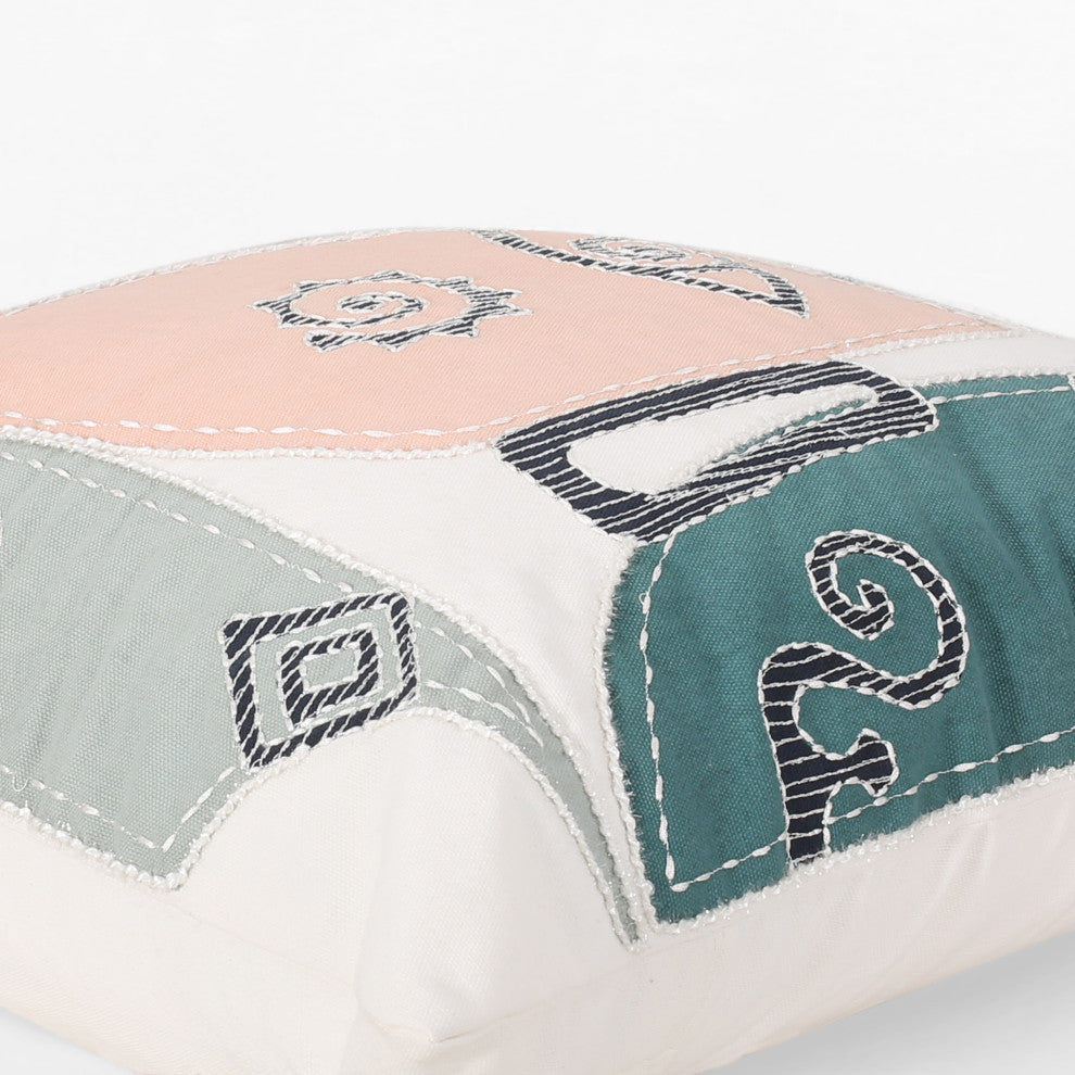Belize Modern Handcrafted Fabric Pillow Cover, Single