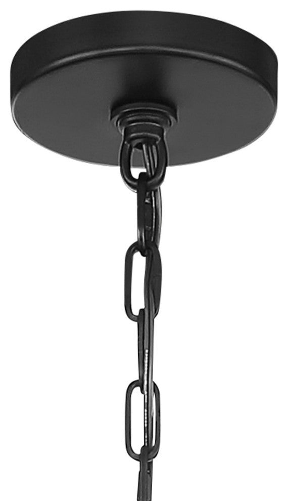 Luna 9 Light Matte Black Chandelier