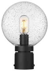 Zlite 599PHM-BK 1-Light Outdoor Post Mount Fixture, Clear Seedy