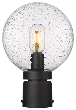 Zlite 599PHM-BK 1-Light Outdoor Post Mount Fixture, Clear Seedy